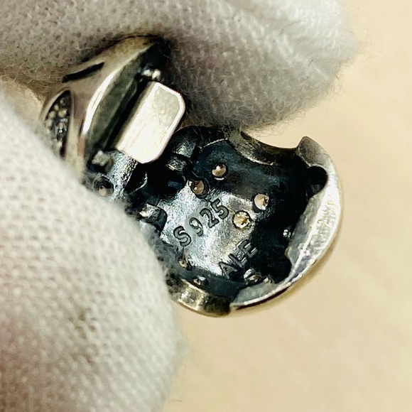 EUC Pandora 791416CZ Sterling Silver Sparkling Leaves Clip Charm w/ Clear CZ’s - Picture 11 of 12